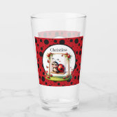 可愛いラディバグ愛好家の名前を追加 タンブラーグラス (正面)