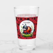 可愛いラディバグ愛好家の名前を追加 タンブラーグラス (正面)