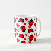 可愛いラディバグ柄かわいい虫の草花 コーヒーマグカップ (正面右)
