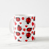 可愛いラディバグ柄かわいい虫の草花 コーヒーマグカップ (正面左)