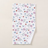 可愛いラディバグ水玉模様デイジーフラワーパター素朴ン バスタオルセット (ハンドタオル)