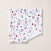 可愛いラディバグ水玉模様デイジーフラワーパター素朴ン バスタオルセット (ウォッシュタオル)