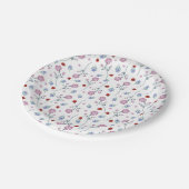 可愛いラディバグ水玉模様デイジーフラワーパター素朴ン ペーパープレート (アングル)