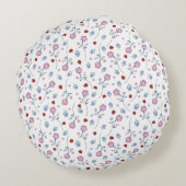 可愛いラディバグ水玉模様デイジーフラワーパター素朴ン ラウンドクッション (裏面)
