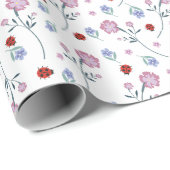 可愛いラディバグ水玉模様デイジーフラワーパター素朴ン ラッピングペーパー (ロールコーナー)