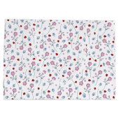 可愛いラディバグ水玉模様デイジーフラワーパター素朴ン ラージペーパーバッグ (裏面)