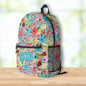 可愛いラディバグ花柄パーソナライズされた名文字 プリントバックパック