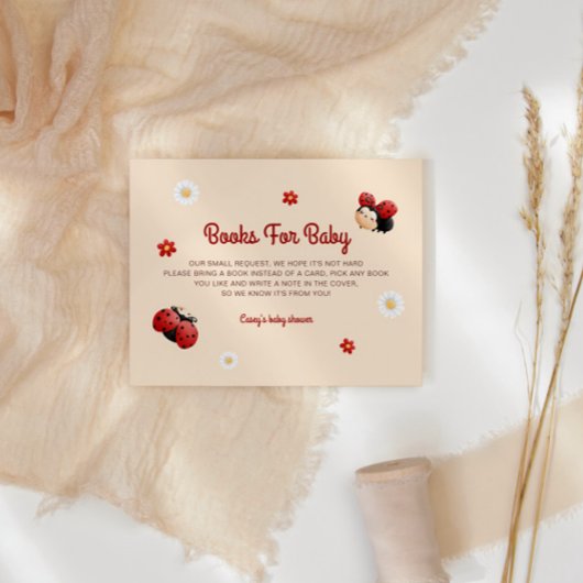 可愛いラディバグ花赤ちゃんシャワー本ベビー エンクロージャーカード