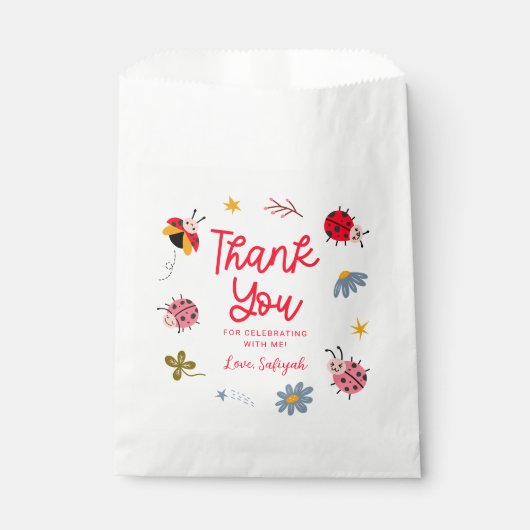 可愛いラディバグ誕生日パーティー フェイバーバッグ (正面)