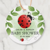 可愛いラディバグ赤ちゃんシャワーありがとうメッセージカード フェイバータグ (正面)