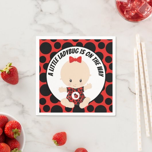 可愛いラディバグ赤ちゃんシャワーパーティー スタンダードカクテルナプキン (インサイチュ)