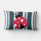 可愛いラディバグ赤白青ストライプパターン ランバークッション (裏面)