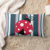 可愛いラディバグ赤白青ストライプパターン ランバークッション (ブランケット)