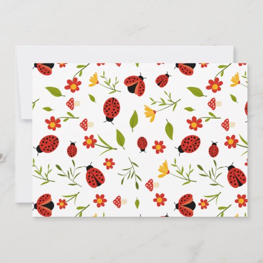 可愛いラディバグ1stバースデーフォト招待状 招待状 (裏面)