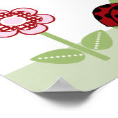 可愛いラディバグ&フラワーアートプリントサインのポスター ポスター (角)