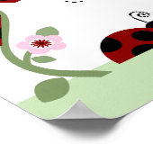 可愛いラディバグ&フラワーアートプリントサインのポスター ポスター (角)