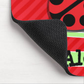 可愛いラディバグ；緋色の赤いストライプ マウスパッド (コーナー)