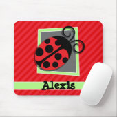 可愛いラディバグ；緋色の赤いストライプ マウスパッド (マウス)