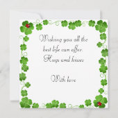 可愛いラディバグonライトブルー誕生日フラットカード (裏面)