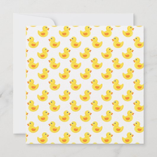 可愛いラバーアヒル双子ベビーシャワー 招待状 (裏面)