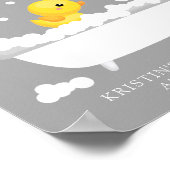 可愛いラバーアヒル歓迎ベビーシャワーポスター ポスター (角)