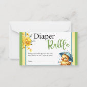 可愛いラバーアヒル赤ちゃんシャワーおむつラッフルカード ノートカード (正面)