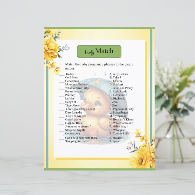 可愛いラバーアヒル赤ちゃんシャワーキャンディーマッチゲーム (スタンド正面)