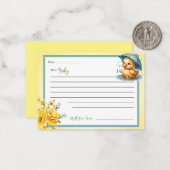 可愛いラバーアヒル赤ちゃんシャワー親愛ベビーカード ノートカード (正面/裏面インサイチュ)