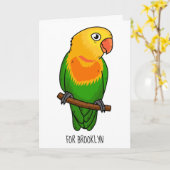可愛いラバードマンガのオウム カード (黄色い花)