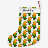 可愛いラバードマンガのオウム スモールクリスマスストッキング (裏面)