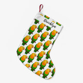 可愛いラバードマンガのオウム スモールクリスマスストッキング (正面 (吊り時))