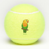可愛いラバードマンガのオウム テニスボール (裏面)