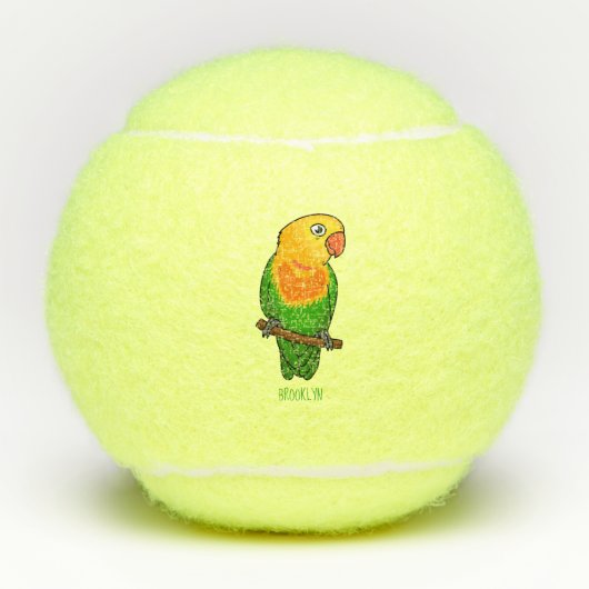 可愛いラバードマンガのオウム テニスボール (正面)