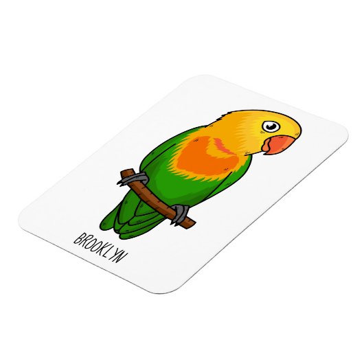 可愛いラバードマンガのオウム マグネット (左側)