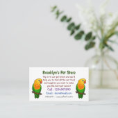 可愛いラバードマンガのオウム 名刺 (スタンド正面)