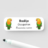 可愛いラバードマンガのオウム 名札 (インサイチュ)