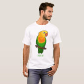 可愛いラバードマンガのオウム Tシャツ (正面フル)