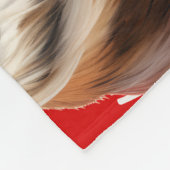 可愛いラフなコリー犬の名前パターン(の模様が)ある赤いクリスマス フリースブランケット (角)