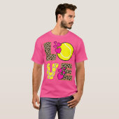 可愛いラブテニスLeopardプリント女性女子テニス Tシャツ (正面フル)