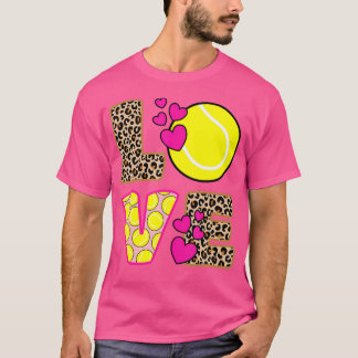可愛いラブテニスLeopardプリント女性女子テニス Tシャツ