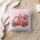 可愛いラブトラックとハートカーゴウォーター色 クッション (ブランケット)