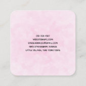 可愛いラブトラックとハートカーゴウォーター色 スクエア名刺 (裏面)