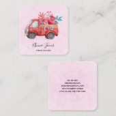 可愛いラブトラックとハートカーゴウォーター色 スクエア名刺 (正面/裏面)