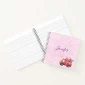 可愛いラブトラックとハートカーゴウォーター色 ノートブック (内部)