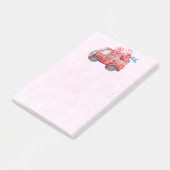 可愛いラブトラックとハートカーゴウォーター色 ポストイット (アングル)