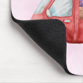 可愛いラブトラックとハートカーゴウォーター色 マウスパッド (コーナー)