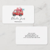 可愛いラブトラックとハートカーゴウォーター色 名刺 (正面/裏面)