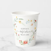 可愛いラブバグ山花ベビーシャワー 紙コップ (正面)