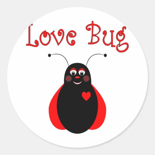 可愛いラブバグLadybugシール ラウンドシール (正面)