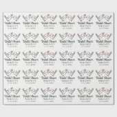 可愛いラブバードピンクの愛の鳥のブライダルシャワーの好意 ラッピングペーパー (フラット)